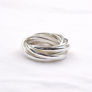 Bague de mariage russe bohème en argent sterling 925, bague de mariage russe à bande entrelacée, bague infini empilable pour femme - Product Image 6