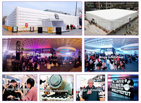 Tente gonflable de salon professionnel pour boîte de nuit gonflable personnalisée tente cubique gonflable de club d'éclairage disco d'exposition pour des événements de partie