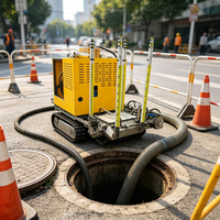 Robot de dragage submersible haute puissance avec une grande pompe d'aspiration pour le désagréement des réseaux de drainage de canalisations DN600