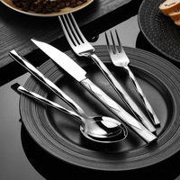 Ensemble de couverts de luxe en acier inoxydable poli miroir, finition brillante or et argent, pour mariages et restaurants, réutilisable et compatible lave-vaisselle