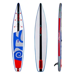 14 Fuß Steh-Surf Sup-Surf Wassersport Paddle Board aufblasbares Paddelboot Langstrecke Schnelles Brett Rennen Paddle Board