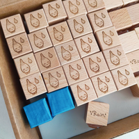 Sceau en caoutchouc en bois de hêtre naturel avec motif gravé personnalisé pour la décoration de carnets, la fermeture d'enveloppes, papeterie en gros