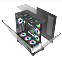 New Design Gaming Computer Case E-ATX Customize Factory Price 3 Sides Tempered Glass gamer tower pc case