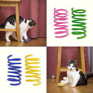 30 gói mèo xoắn ốc lò xo cho mèo trong nhà, đầy màu sắc và bền nhựa mùa xuân cuộn dây thu hút mèo để <span class=keywords><strong>SWAT</strong></span>, cắn, săn - Product Image 3