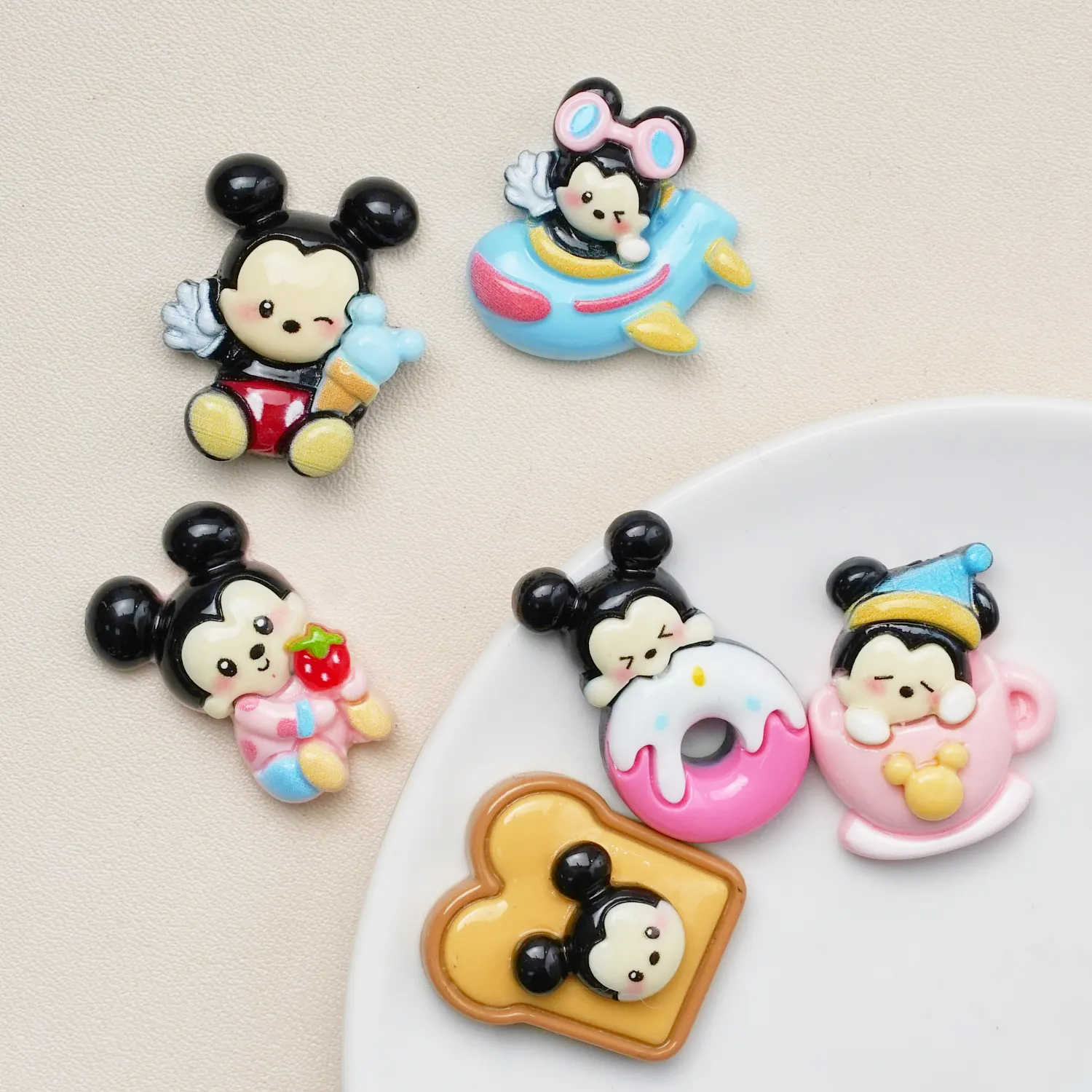 Kawaii cartoon mouse food toys charm resin accessories for scrapbooking embellishments hair clips DIY making home decoration