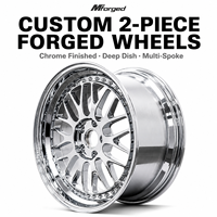Jantes forgées sur mesure Mforged en 2 pièces, 18, 20, 21, 22, 24 pouces, chrome, à déport profond, à jantes étagées, à rayons en Y, pour voitures de luxe classiques