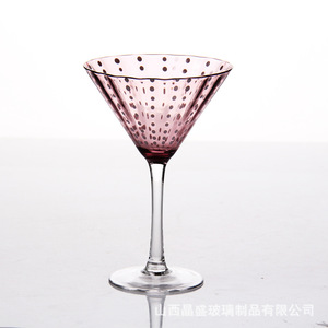 Verre à vin rouge à pied vert épais en cristal / magnifique verre à martini à pied vert épais - Product Image 3