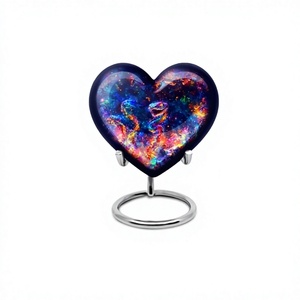 Gran oferta, urna de cremación de serpiente con corazón azul hermoso para cenizas humanas adultas, urna decorativa de corazón de recuerdo con soporte y bolsa gratis - Product Image 1