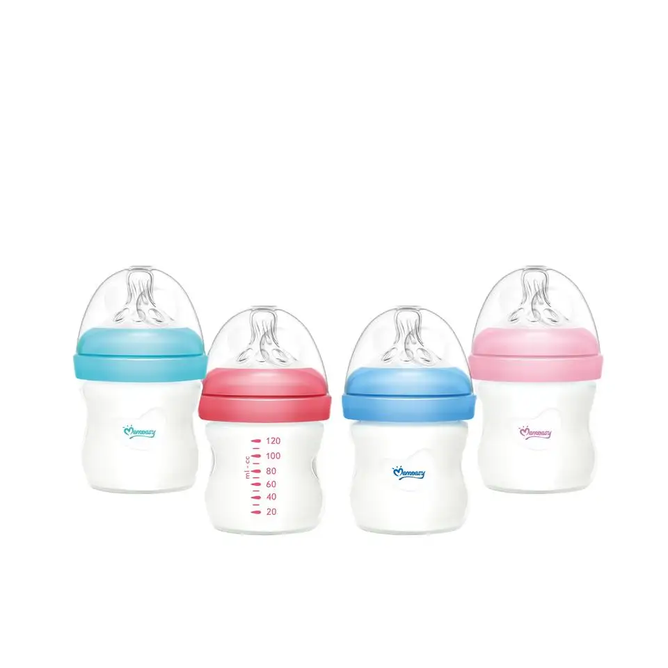 OEM ODM Newborn Milk Glass Bottles Hot Selling 120ml Wide-neck Glass Milk Bottle for Babies