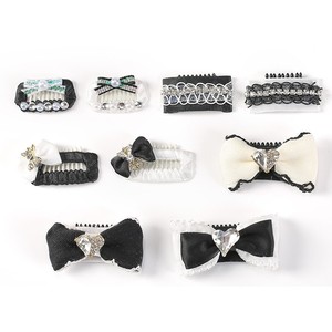 Handgemaakte Huisdier Haarclip Zwart-Wit Serie Huisdieraccessoires Yorkshire Maltese Hond Haarclips - Product Image 2