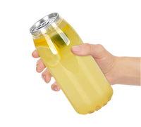 Boîtes en plastique 250ml 500ml Bouteille en plastique transparente pour boissons gazeuses avec aluminium Boîtes en PET personnalisées Bouteille en plastique