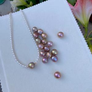 Collar Barroco de Oro de 14K para Mujer, Deslumbrante Perla Natural Grande Plegada de Color Púrpura, Cadena para Clavícula, Diseño Único Arrugado - Product Image 2