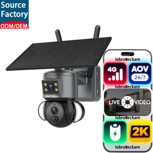 Sécurité hors réseau ultime 24h/24 et 7j/7 sans interruption, 2 <span class=keywords><strong>cam</strong></span>éras, <span class=keywords><strong>cam</strong></span>éra solaire 4G avec suivi humanoï<span class=keywords><strong>de</strong></span> par IA et vision nocturne couleur intégrale avec éclairage noir - Product Image 1