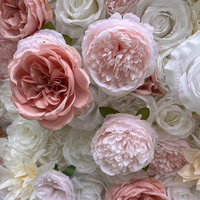 Mur de fleurs artificielles sur mesure pour hôtels et banquets, panneau de roses et d'hortensias en soie pour la décoration de salles de mariage, de conférences et d'événements