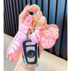 Hecion <span class=keywords><strong>liquide</strong></span> stroboscopique nuages <span class=keywords><strong>petit</strong></span> ours accessoires de mode cartable pendentif porte-clés Anime 3 couleurs porte-clés - Product Image 6