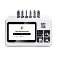 Venta caliente banco de energía compartido 4GWifi 6 ranuras código QR estación de carga móvil para compartir para el mercado de Europa Hotel Bar Estación de alquiler