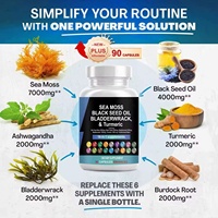 Capsules d'herbes antioxydantes OEM Sea Moss 900mg, complément NAD, régénérateur cellulaire liquide au resvératrol