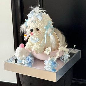 Cradle little milk dog Immortal Flower Rose <b>Gift</b> <b>Box</b> Cute Pet Dog Series Decoration Valentine's Day <b>Gift</b> - Product Image 4
