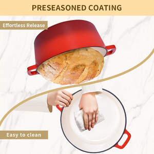 Poê<span class=keywords><strong>le</strong></span> à cocotte en fonte émaillée rouge-<span class=keywords><strong>Boulanger</strong></span> et rôtissoire à pain rond 2 en 1 - Product Image 3