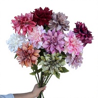 Fleurs artificielles Dahlia d'automne, grandes fleurs à tête unique pour décorations d'arche de mariage, allée, maison, hôtel, décoration florale
