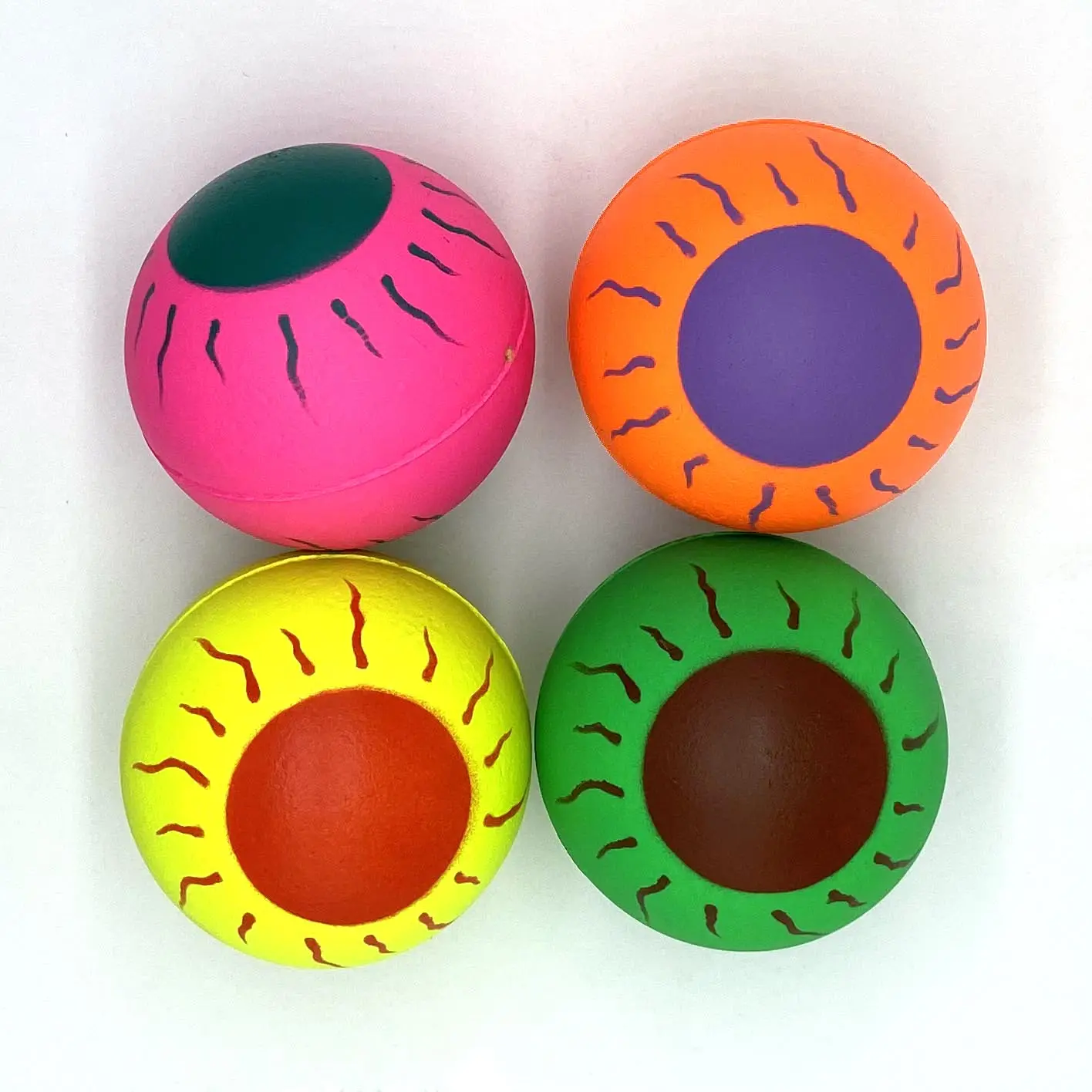 Custom Non-toxic Natural Rubber Foam Ball Eyeball Shape Rubber Sponge Baseball Bounce Balls rubber eye ball toy