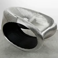 2024 Offre Spéciale intérieur décoration de la maison moderne Art abstrait métal industriel gris chaise en acier inoxydable miroir polonais chaise