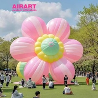 Fleur gonflable rose de décoration extérieure de pelouse pour le parc