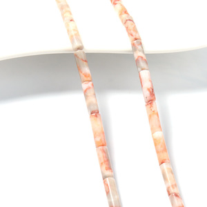 4*13mm Cylindre Naturel Long Tube Droit Pierre Perle Jaspe Rouge Pierre Oeil de Tigre Jaune Grain de Bois Jaune pour la Fabrication de Bijoux DIY - Product Image 6
