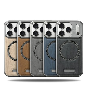 Funda de Teléfono de Cuero PU con Textura de Madera Avanzada para iPhone 17 12 13 Pro Max 14 15 16 Plus 17 Air, Ultrafina, Sin Marco, Antigolpes - Product Image 2