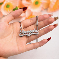 Nouveau Collier Personnalisé Certifié CE TD2026, Pendentif Cœur Double Couche en Acier Inoxydable Sablé pour Fêtes et Événements