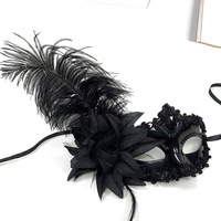 Masques pour les yeux et masques faciaux avec fleur en plumes pour mariage, anniversaire, Halloween, Noël, Nouvel An, bal de promo, mascarade, fête, cadeau