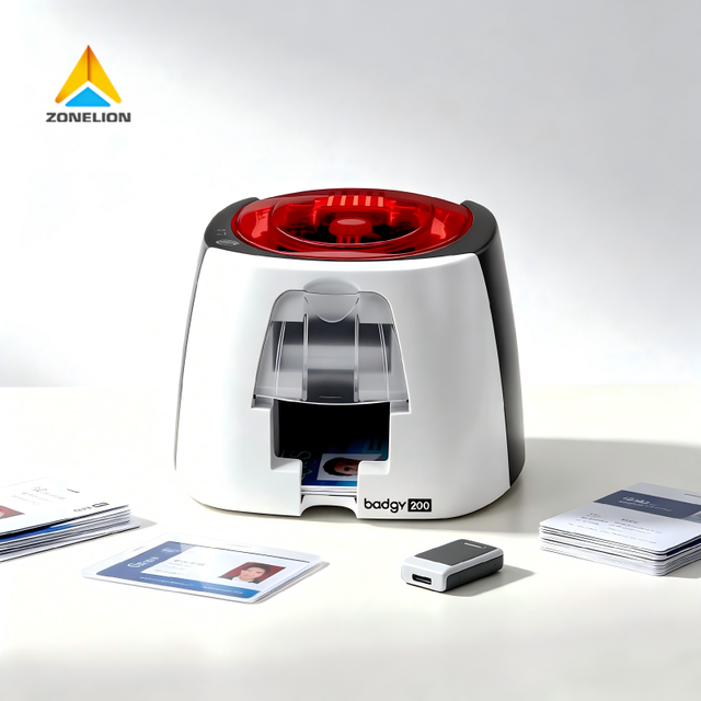 100 Desktop PVC Card Printer Black White Color Optional for Hotel School Enterprise
