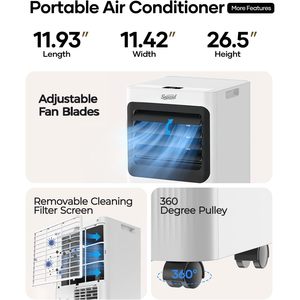 Climatiseur portable Snocod 12000 Btu avec commande intelligente Wifi, refroidissement, déshumidificateur, ventilateur, mode veille - Product Image 5