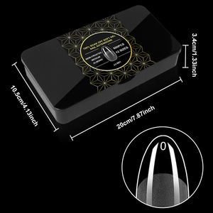 Unghie Finte <span class=keywords><strong>Gel</strong></span> X Trasparenti a Copertura Totale, Sottili e Lunghe, con Tacco Alto, Morbide, in <span class=keywords><strong>Gel</strong></span>, Misura XS - Product Image 1