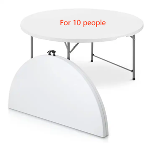 Vendita calda portatile 5ft 150cm Hotel evento 10 persone all'aperto matrimonio rotondo in plastica pieghevole tavolo da pranzo e sedia Set - Product Image 6