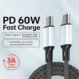 สายชาร์จเร็วสำหรับ <span class=keywords><strong>iPhone</strong></span> 16/15 สายถักไนลอน สายดาต้า PD 60W หัวต่อคู่ Type C สำหรับโทรศัพท์และแท็บเล็ต สาย USB C ยาว 1 ม./2 ม. - Product Image 4