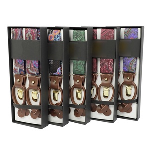 Người đàn ông của lụa Jacquard vải TUXEDO treo với điều chỉnh đàn hồi y-trở lại và nhiệm vụ nặng nề Da Nút Jacquard thiết kế - Product Image 4