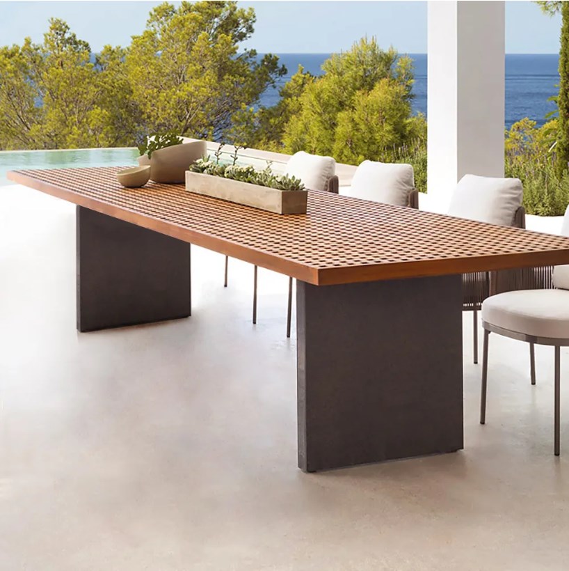 Outdoor patio garden sets dining chair wood furniture dining table set wood
