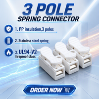 Lot de 500 connecteurs rapides à ressort CH3 SS, borne de raccordement 250V 3P, connecteur de câble pour éclairage LED