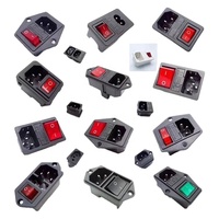 Enchufe de Panel C13 C14 C19 C20, Estándar EU UK US AU, Entrada/Salida IEC PCB, Contacto de Cobre, 6A 250V AC