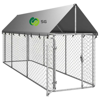 Grand enclos extérieur robuste pour chiens en acier galvanisé étanche, avec structure en treillis métallique, abri pour animaux de compagnie pour jardin et ferme