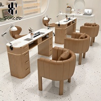 Table de manucure de luxe pour salon, poste de travail avec collecteur de poussière, table de beauté pour spa et manucuriste
