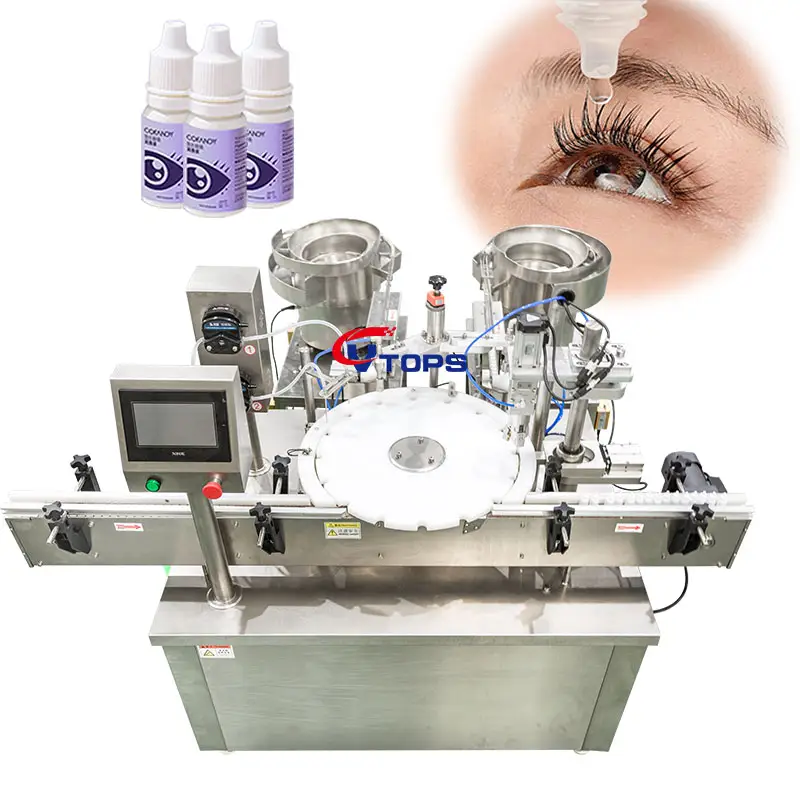 Automatic Small Eye Drops Bottle Vial Essential Oil Liquid Machine de remplissage et d'emballage