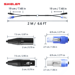 <span class=keywords><strong>Combo</strong></span> 2 câbles <span class=keywords><strong>XLR</strong></span> et 1 câble d'alimentation CA 13/16awg 1,5/2,5 mm Fil électrique en cuivre Câble hybride pour l'éclairage de scène Connexion Powercon Dmx - Product Image 6
