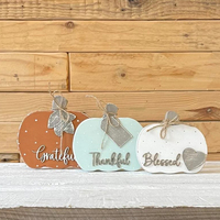 Nouvelle Décoration Artistique Transfrontalière de Thanksgiving : Bloc de Citrouille en Bois, Ornement de Bureau et Artisanat de Décoration d'Automne pour la Maison