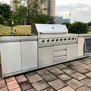 Parrilla Modular de Acero Inoxidable para Barbacoa con Fregadero, Mueble de Cocina Portátil para Exteriores, Diseño Resistente al Fuego y a la Intemperie - Product Image 1