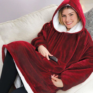 Hot Winter Hooded TV Blankets Fleece Super Soft Warm Outdoor Pocket <strong>Hoodie</strong> Adult Blanket Men <strong>Women</strong> Household Sleepwear - Product Image 2