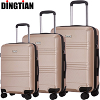 Maletas De Viaje Set de 3 valises ABS personnalisées avec serrure Bagage à main mallette rigide avec roulette spinner direct de l'usine pas cher