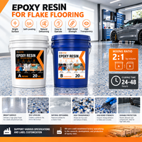 Résine époxy pour revêtements de sol en flocons, forte adhérence, résistance à l'usure et finition lisse pour sols en béton