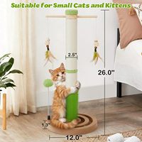 Arbre à chat interactif et écologique, hauteur réglable, jouets suspendus rotatifs, circuit de balles en bois à double niveau pour chatons - Utilisation intérieure